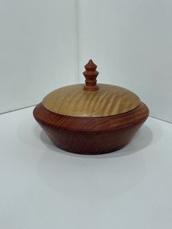 Wooden Bowl with Lid Brand The WoodPotter Signed by the Artist