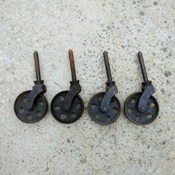 Vintage Cast Iron/Steel Cart Wheels 