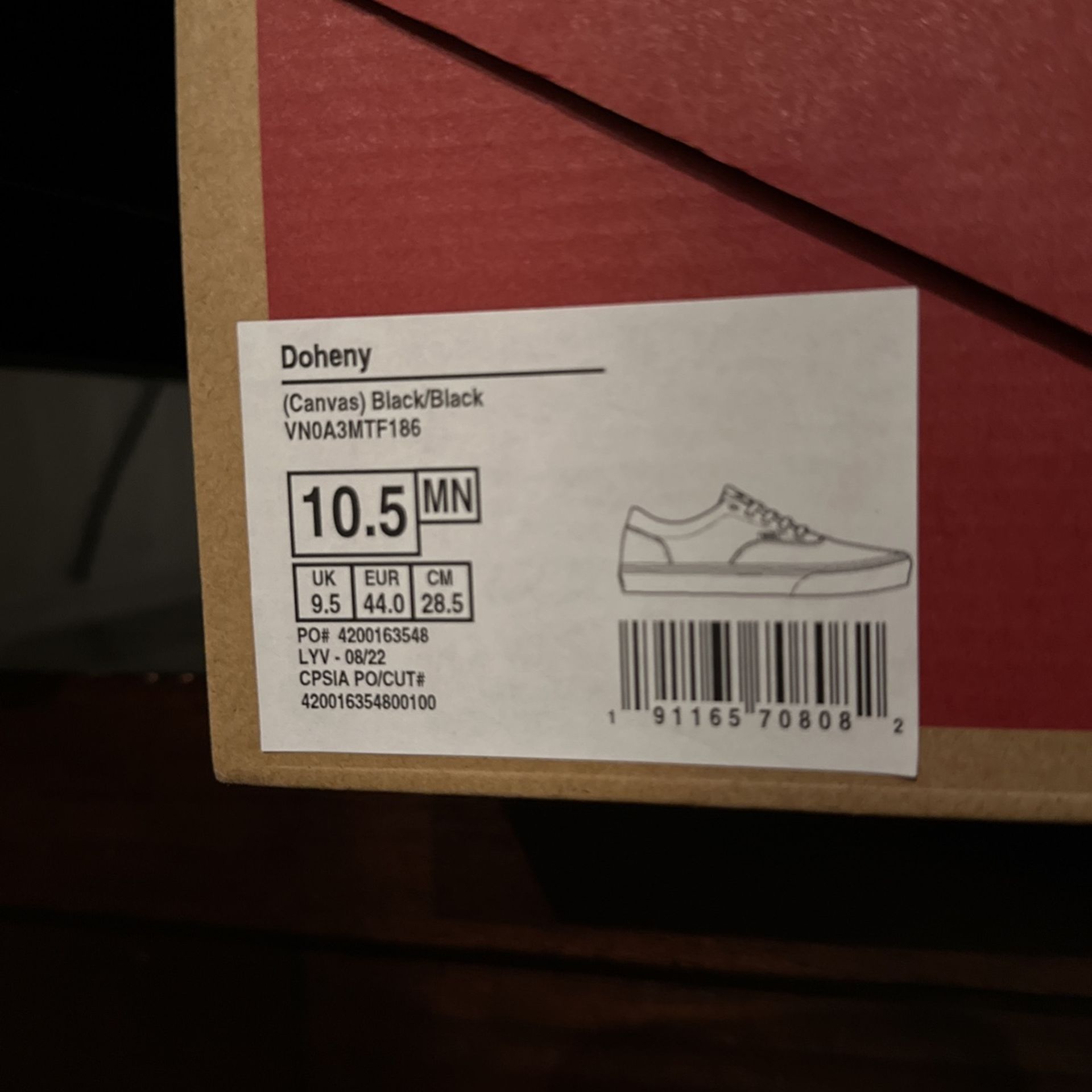 All Black Vans 10.5 Men