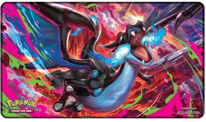 Playmat Mega Charizard X ex Ultra Premium Collection Pokemon TCG UPC ETB Booster Bundle Black White Prismatic Destined Surging Flames Packs Cards Game