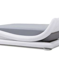 Faux Leather Platform Bed Frame With Night Stand