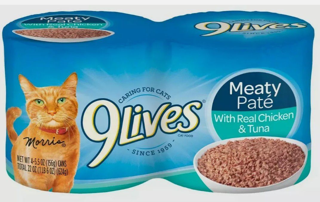 9Lives Daily Essentials Chicken & Tuna Wet Canned Cat Food 5.5 oz 4 Pack Kitty