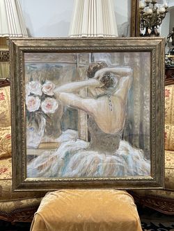 Beautiful Gold Wood Framed Ballerina Art Print Titled “Tres Joli” by Artist Karen Dupre🌷