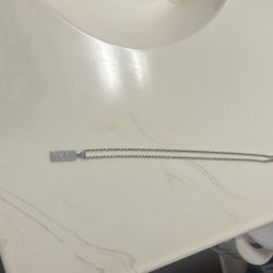 Sliver Chain With Hundred Dollar Pendant 