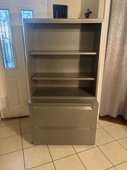 Metal Office Storage Cabinet with Shelves and Drawers