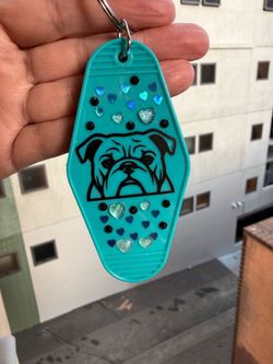 English Bulldog Motel Keychain