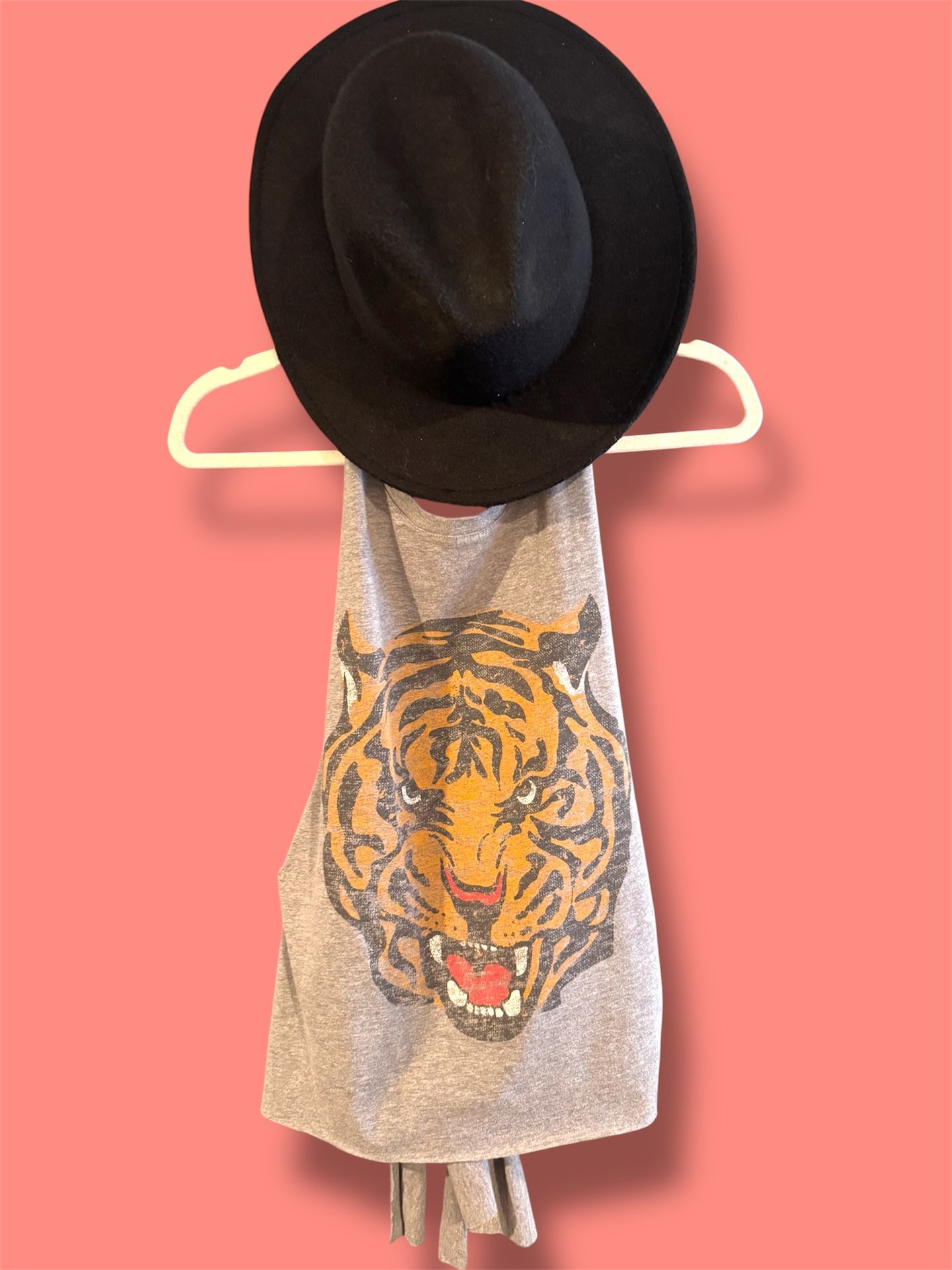 Woman’s Tiger Grey Halter Top. OSFA. Going Quick