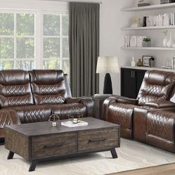 Putnam Brown Reclining Living Room Set (Sofa, loveseat, Sectional options