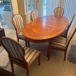 Solid wood table country style dining set with eight chairs …$350