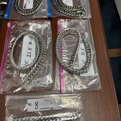 HEAVYWEIGHT STAINLESS STEEL NECKLACES AND MATCHING BRACELET