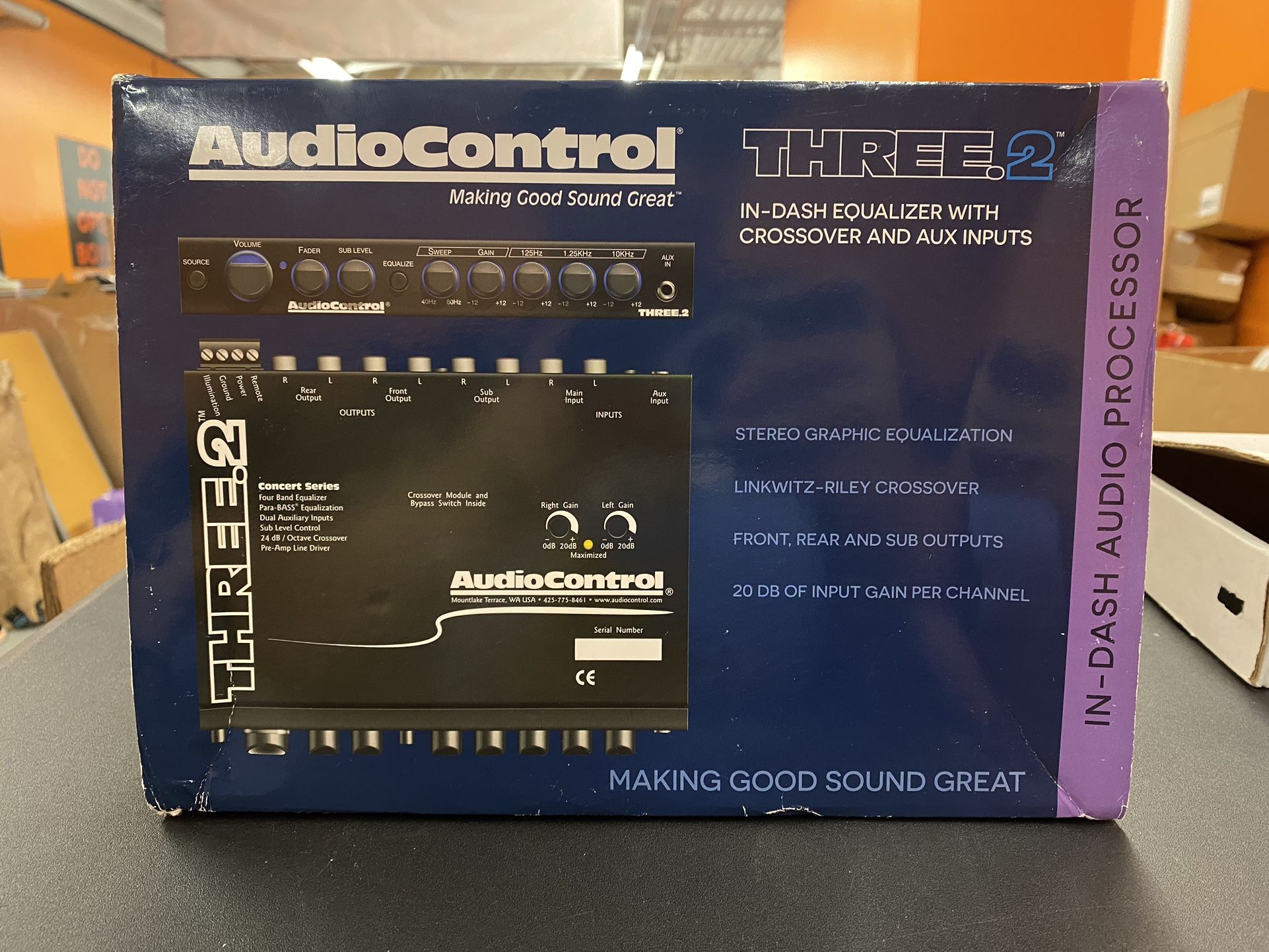 AudioControl Three.2 In-dash equalizer with crossover and aux inputs