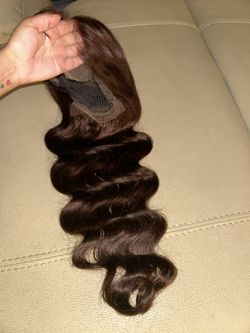 100% Human Hair 30 Inch Brown Body Wave Wig