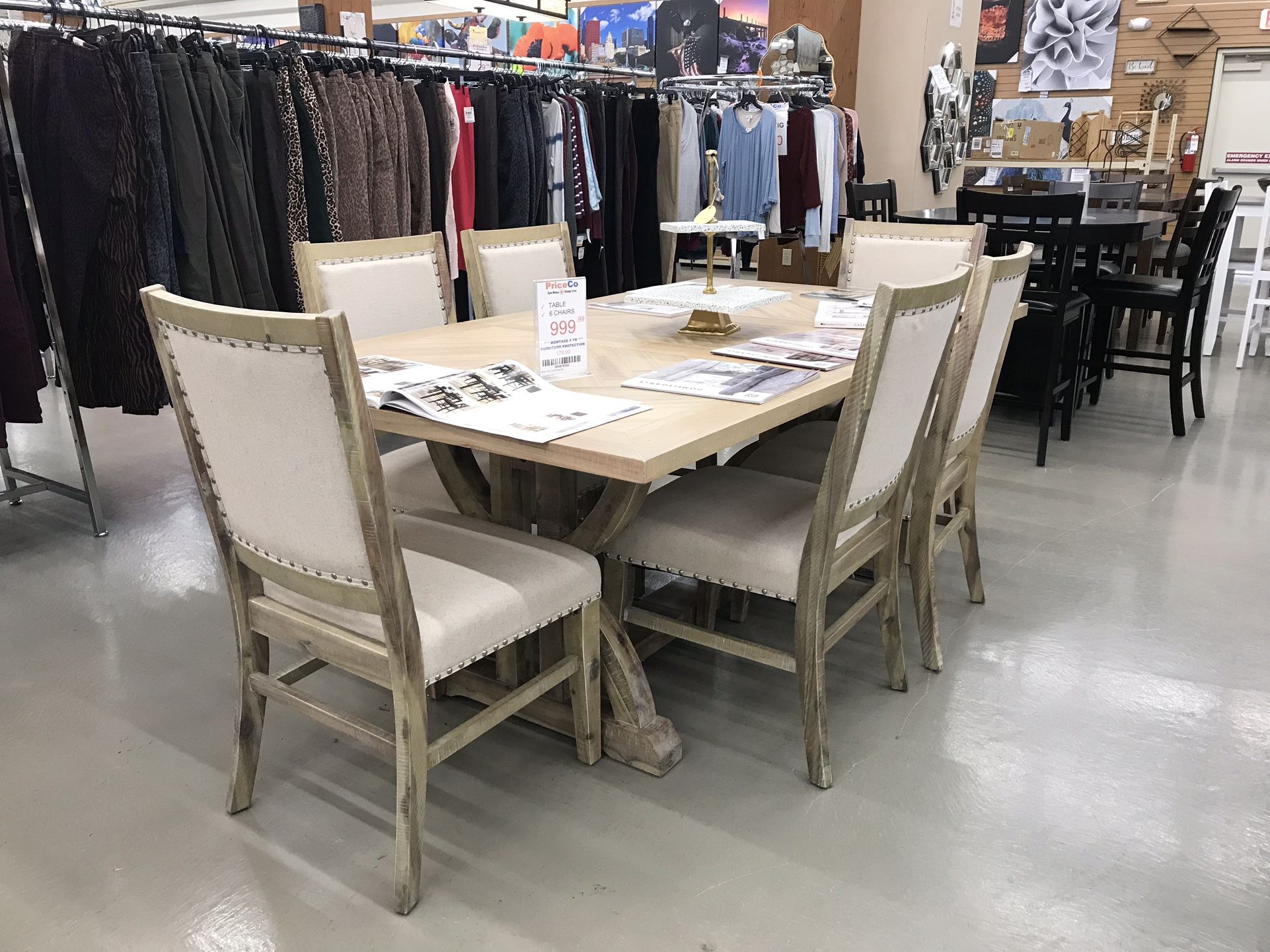 Grey Wood Counter Height Dining Set