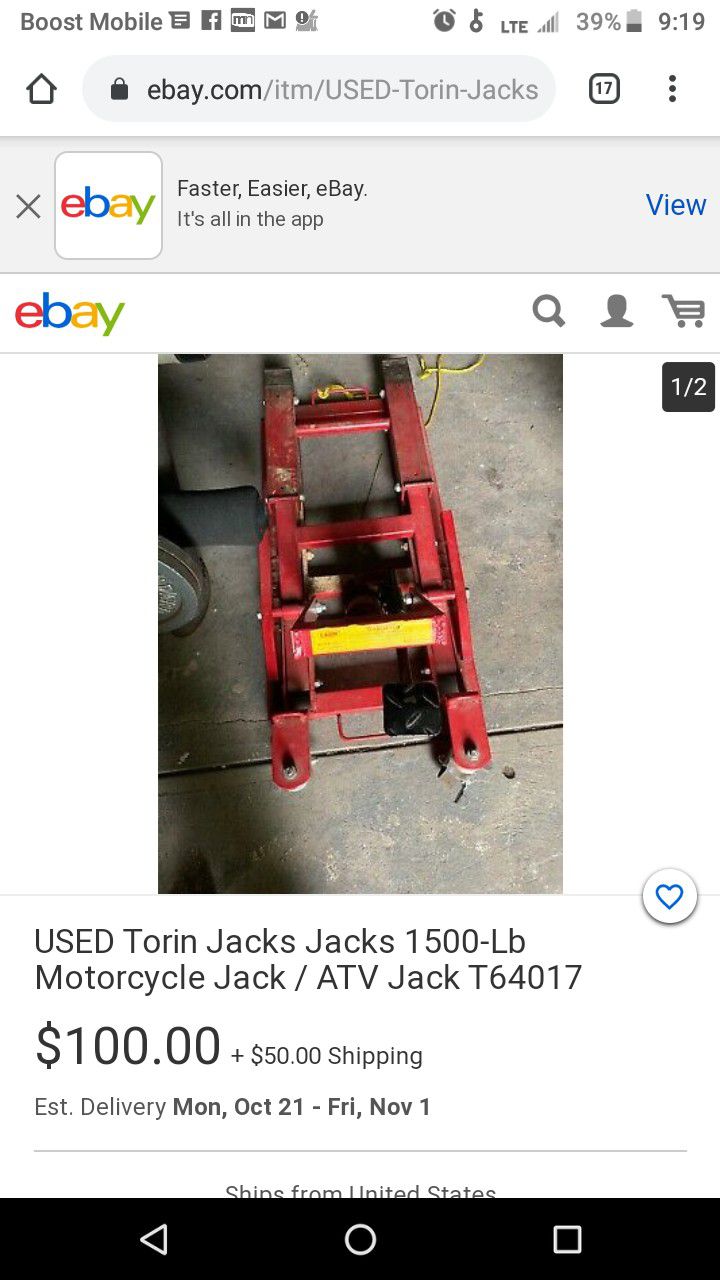 60 firm. 1500 pound motorcycle jack
