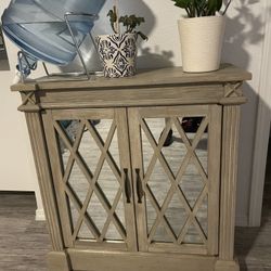 2 Door Mirrored Accent Cabinet