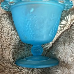 Vintage Indiana Frosted Blue Glass