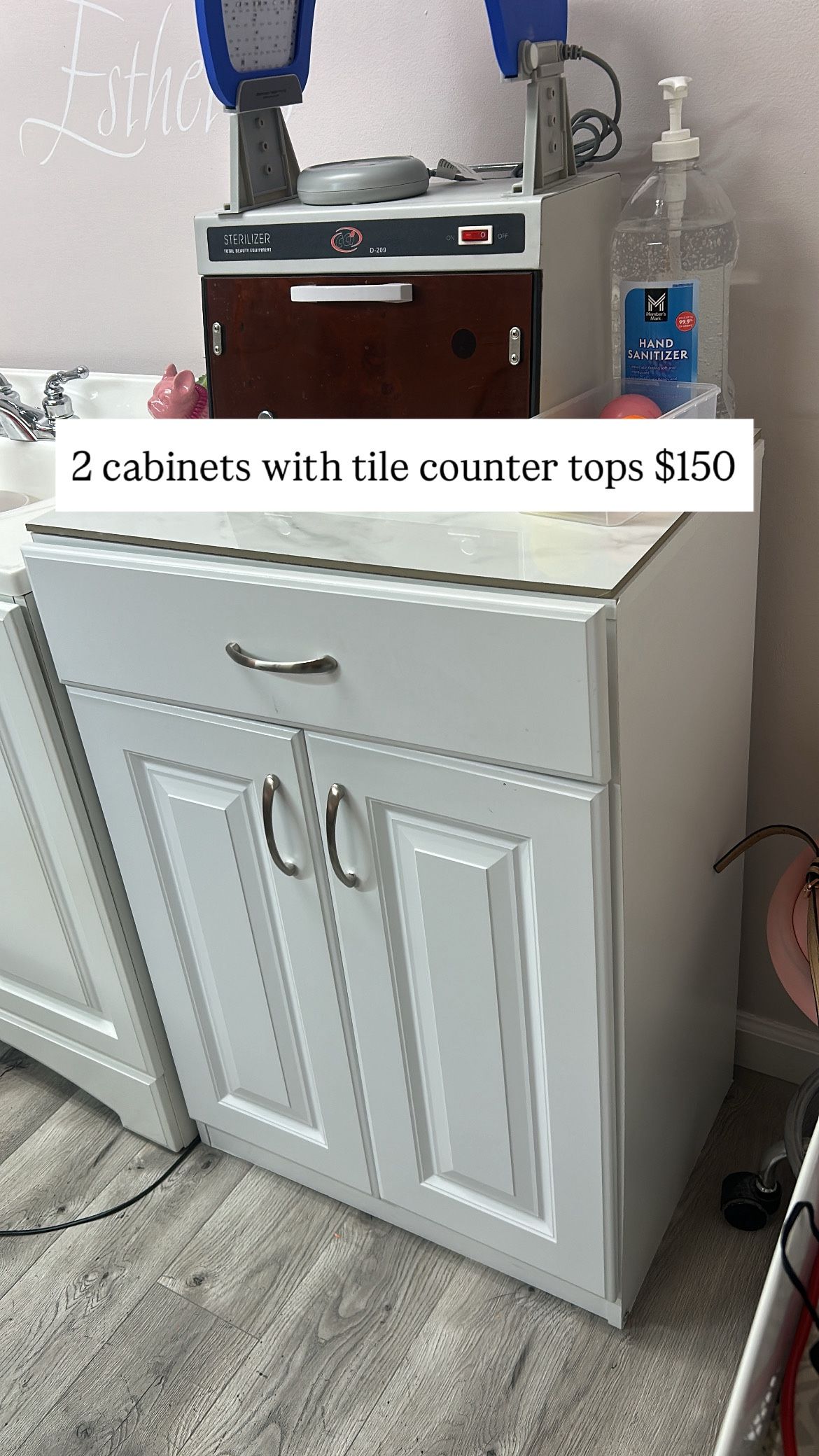 2 Cabinets with tile top