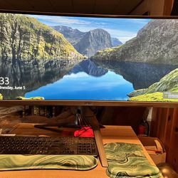 Gaming Computer And Curved Monitor