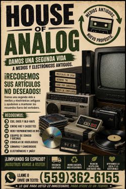 Recojo electrónicos y medios físicos que ya no quiera.