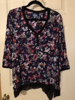 Floral Asymmetrical Shirt