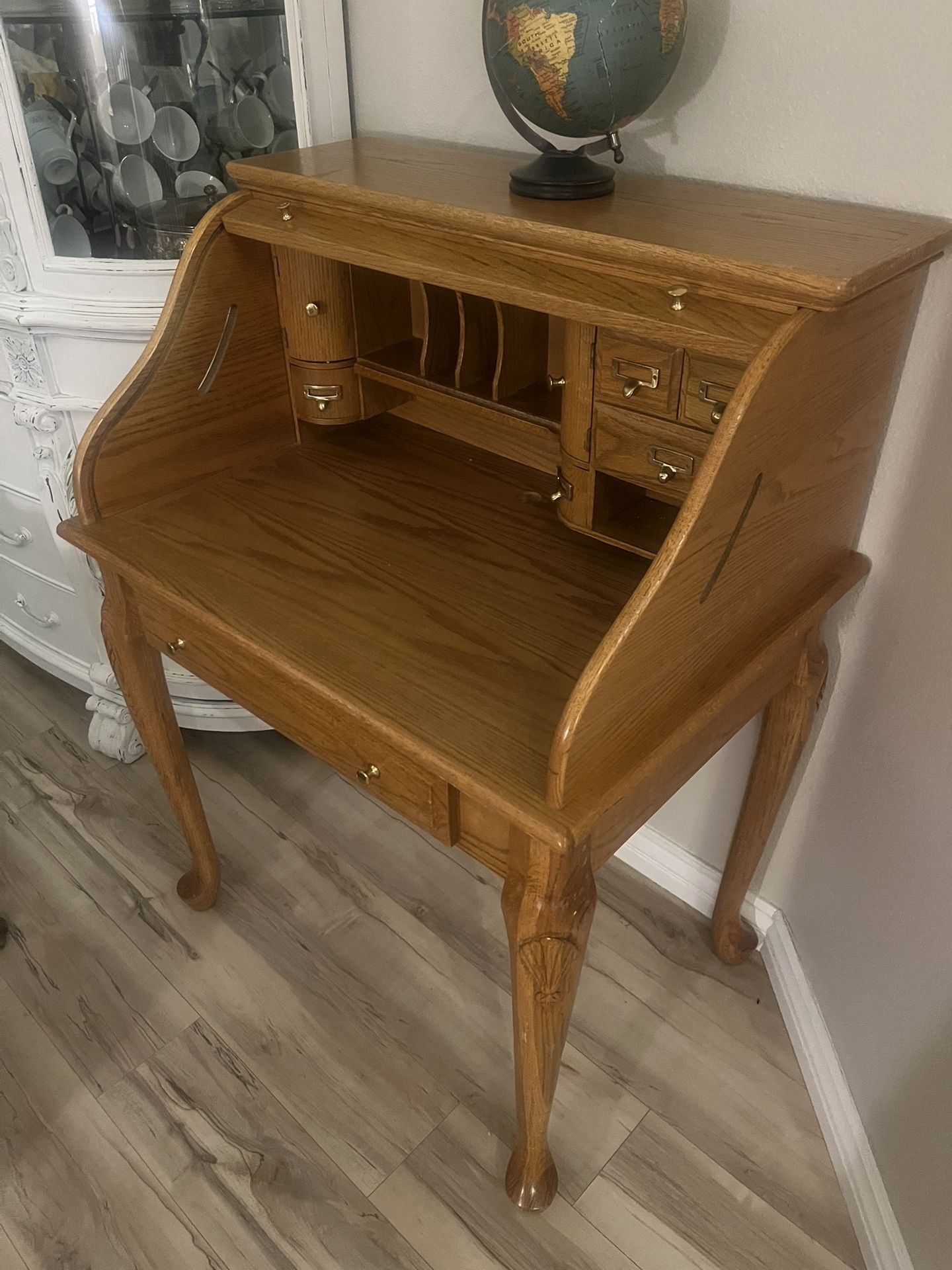 Adorable Roll Top Secretary’s Desk In Perfect Condition
