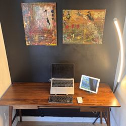 55” Solid Walnut Desk, High Quality, Condition As New