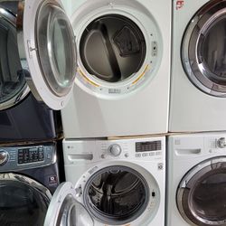 LG Front Loading Washer And Stackable Gas Dryer Set 