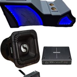 CHEVY GMC TRUCKS BASS PACKAGE KICKER WITH CUSTOM BOX CENTER CONSOLE INSTALLED