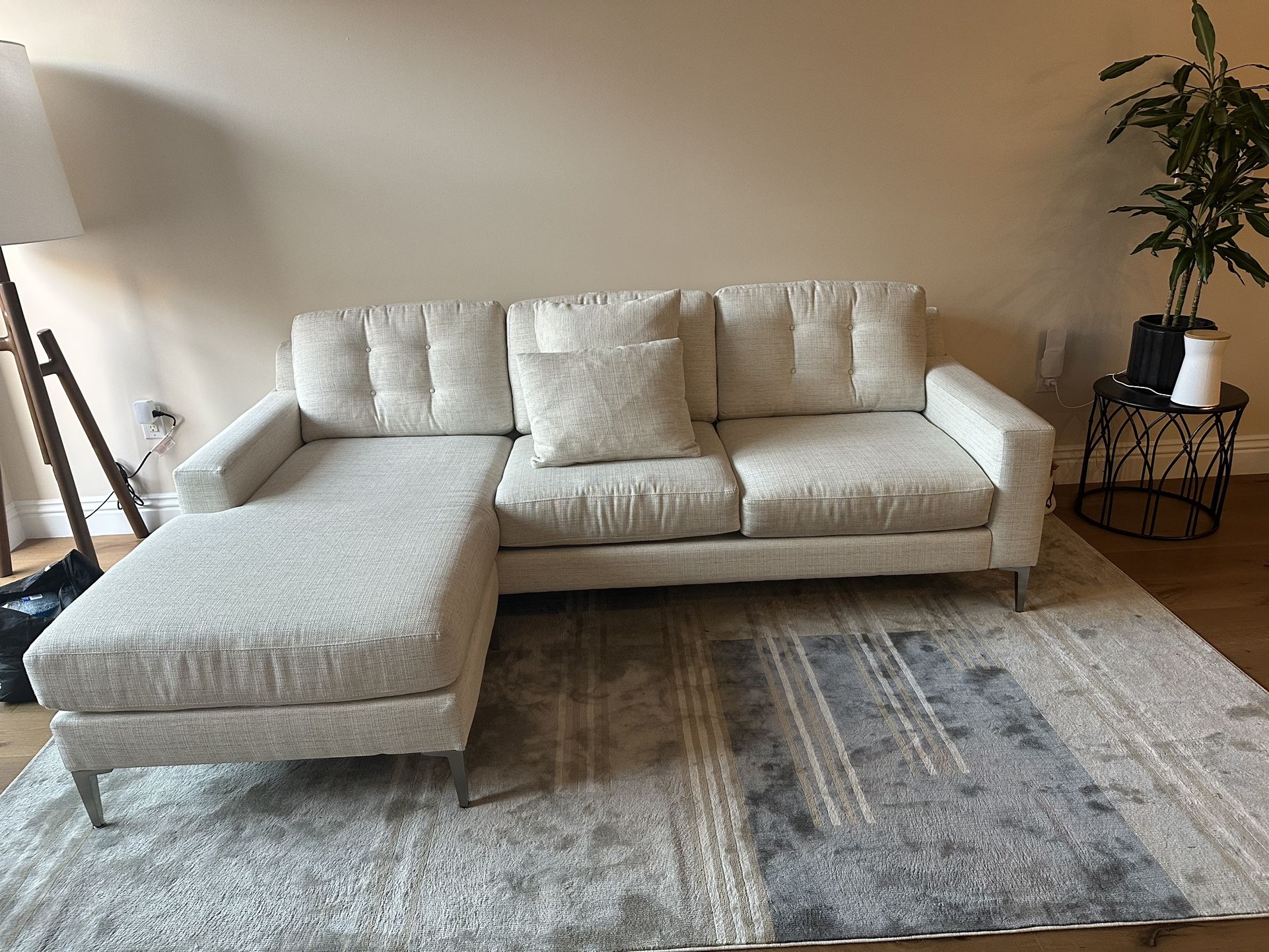 White Chaise Sectional