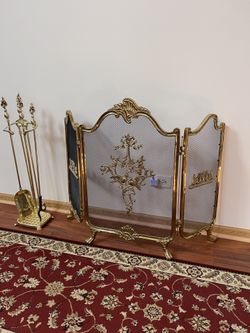 French Style Brass Fireplace Screen