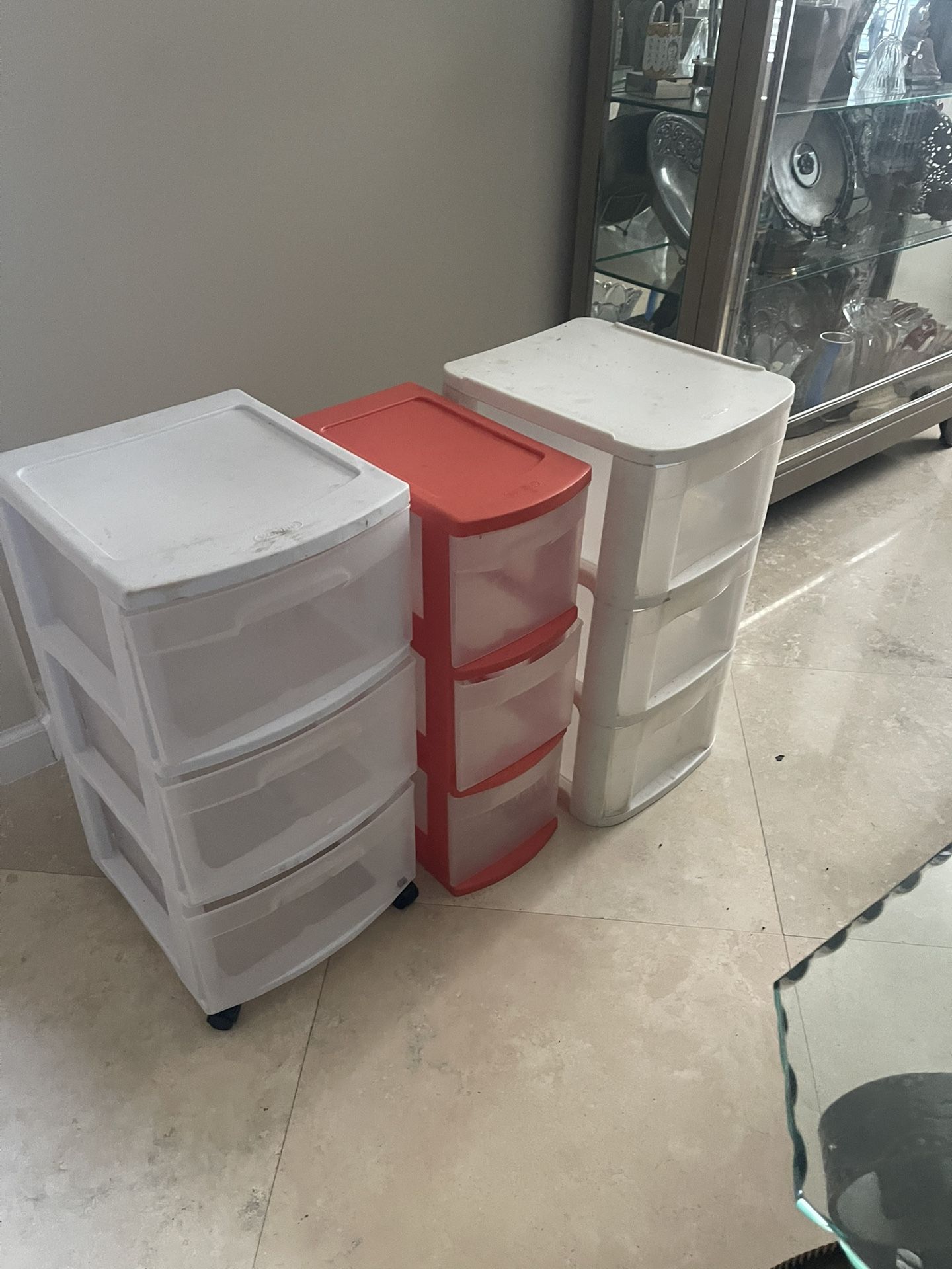 Set of 3 - Plastic Storages -LIKE NEW