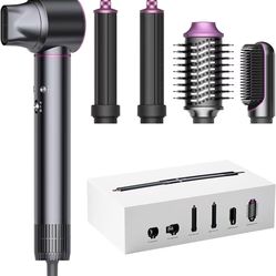 Funflow 5 in 1 Hair Styler – High-Speed 110,000 RPM Hair Dryer Brush with Auto Curling, Straightening & Volumizing Brushes for Quick, Frizz-Free Styli
