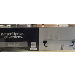 Glass Shelf with Towel Bar
