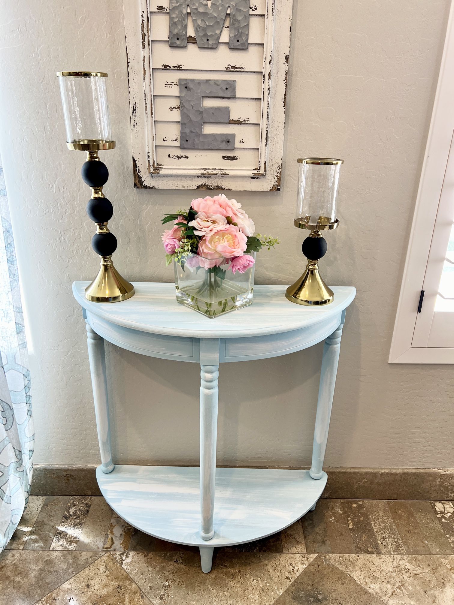 Blue  And White Console Table