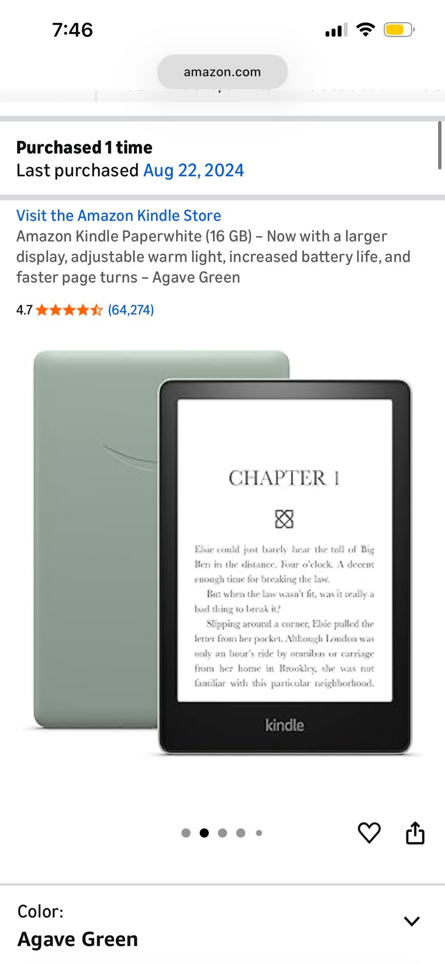 Kindle - Agave Green (w/o Ads)