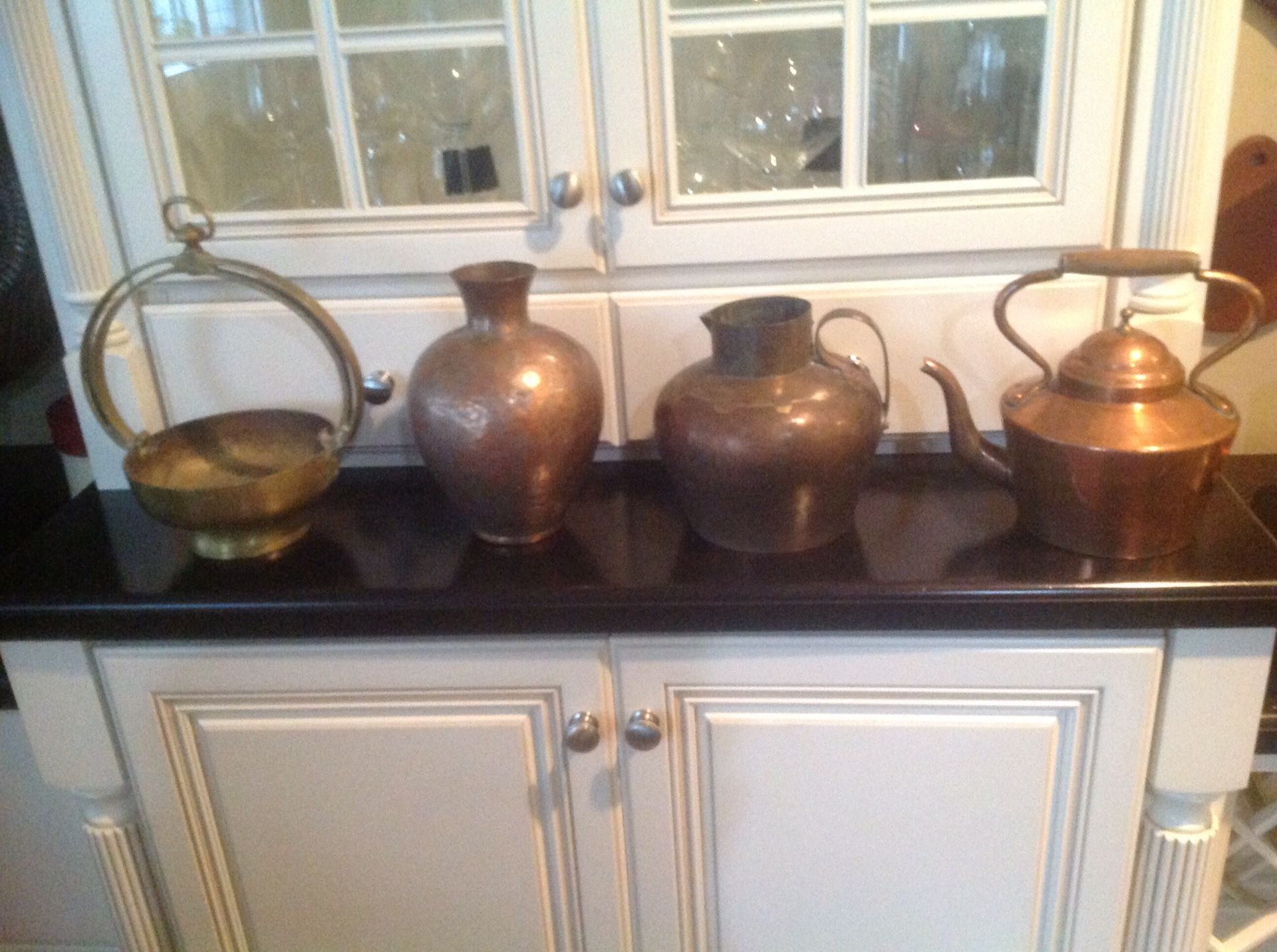 5- copper pots some vintage 24 each all$110