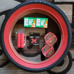 NEW Bicycle Bmx Parts Bundle 20" Red