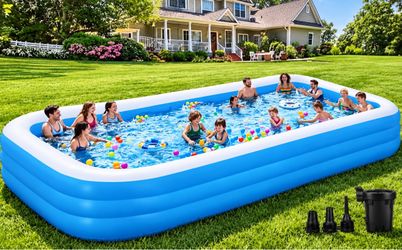 Large Inflatable Family Swimming Pool with Pump