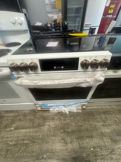 Café White Electric Range with Double Oven