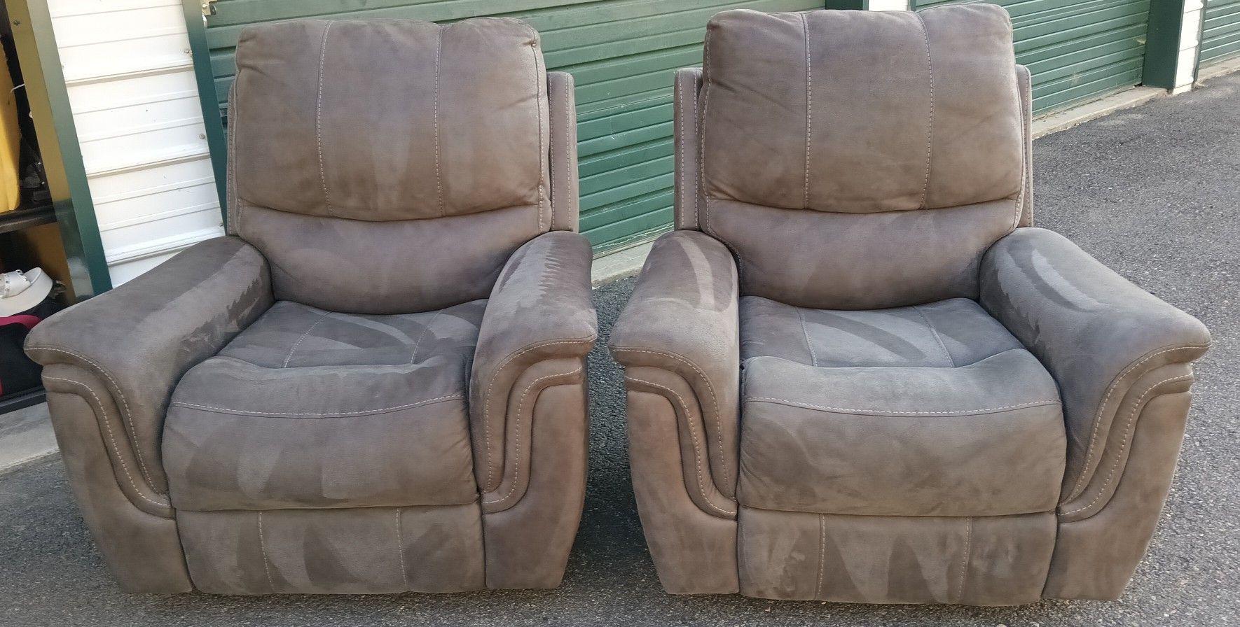 2 Dark Gray Matching Swivel Recliner Chairs (Will sell together or Separately) $250 each.