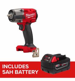 Milwaukee 2960-20 M18 FUEL 3/8" Mid-Torque Impact Wrench + 5ah Battery *NEW*
