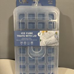 Cook with Color Blue Jumbo Ice Cube Tray w/Lid Set of 2 PBA Free Dishwasher safe
