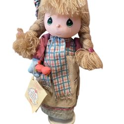 1988 Precious Moments Four Seasons Musical Collection Winter Wind Up Cloth Doll