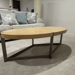 Substantial oval coffee table - wood