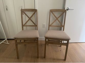 Linon X-Back Folding Dining Chairs Set of 2 Like New