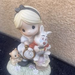 Disney Precious Moments Alice In Wonderland White Rabbit Figurine 730011 5"