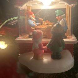 Hallmark Christmas Decoration Else Making Toys At Santa’s Workshop And Two Little Girls Looking In The Window