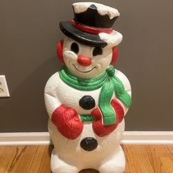 Vintage Snowman Blow Mold