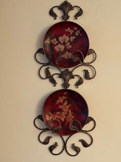 hand painted round plates