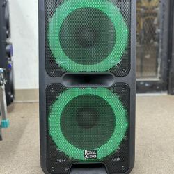 Rechargeable extra bass Bluetooth Party speaker with two wireless mic